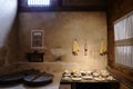 Traditional Chinese Residences kitchen interior in Tianshui Folk Arts Museum Hu Shi folk house, Gansu China Royalty Free Stock Photo