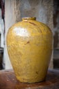 Traditional Chinese rice wine jars for liquor fermentation at thailand , old jar Royalty Free Stock Photo