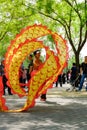 Traditional Chinese Silk Dance in a park.