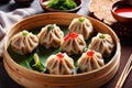 Traditional Chinese steamed dumpling dim sum food snack meal