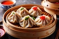 Traditional Chinese steamed dumpling dim sum food snack meal