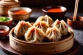 Traditional Chinese steamed dumpling dim sum food snack meal