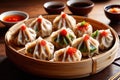 Traditional Chinese steamed dumpling dim sum food snack meal