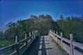 Traditional chinese stone bridge in early spring