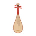 Traditional Chinese string plucked musical instrument pipa.Vector