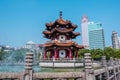 Traditional Chinese style pagoda at 228 Peace Memorial Park in Taipei City, Taiwan. Royalty Free Stock Photo