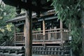 traditional chinese wooden building of wuhan garden expo park