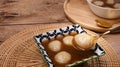 Chinese sweet dumplings in sweet ginger soup. Royalty Free Stock Photo