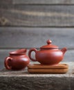 Traditional chinese tea ceremony accessories on the tea table Royalty Free Stock Photo