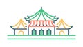 Traditional Chinese Temple Building, vector design Generative AI Royalty Free Stock Photo