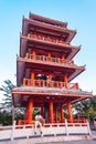 Traditional Chinese temple of red color