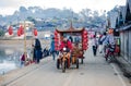 Traditional Chinese tricycle for receiving tourists around Rak Thai Village, Yunnan Chinese Village in Mae Hong Son Province