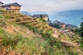 Traditional chinese village wooden houses