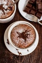 Traditional chocolate souffle Royalty Free Stock Photo