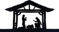 Christmas Nativity Scene Jesus Manger Silhouette