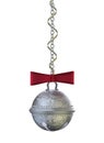 Silver Jingle Bell with the Snow Star Embossing Royalty Free Stock Photo