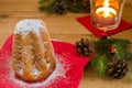 Traditional Christmas Cake covered in Icing Sugar Royalty Free Stock Photo