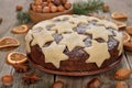 Traditional Christmas cake Royalty Free Stock Photo