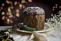 Traditional Christmas cake, Panettone, with chocolate