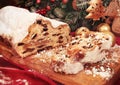 Traditional christmas cake, stollen cake