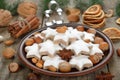 Traditional Christmas cookies zimtsterne Royalty Free Stock Photo