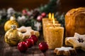 Christmas candles still life Royalty Free Stock Photo