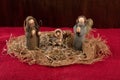 Traditional Christmas decoration. Nativity scene with Christ`s birth. Rustic Royalty Free Stock Photo