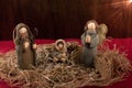 Traditional Christmas decoration. Nativity scene with Christ`s birth. Rustic Royalty Free Stock Photo