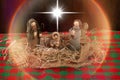 Traditional Christmas decoration. Nativity scene with Christ`s birth. Rustic Royalty Free Stock Photo