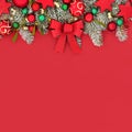 Traditional Christmas Festive Fun Red Background Border Royalty Free Stock Photo