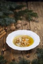 Traditional Christmas food in Czech Republic - fish soup Royalty Free Stock Photo
