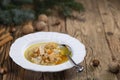 Traditional Christmas food in Czech Republic - fish soup Royalty Free Stock Photo