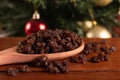 Traditional christmas food raisins. Christmas Party Decoration Royalty Free Stock Photo