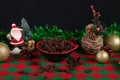 Traditional christmas food raisins. Christmas Party Decoration Royalty Free Stock Photo