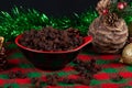 Traditional christmas food raisins. Christmas Party Decoration Royalty Free Stock Photo