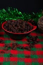 Traditional christmas food raisins. Christmas Party Decoration Royalty Free Stock Photo