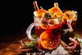 Traditional Christmas Gluhwein with cinnamon Royalty Free Stock Photo