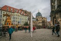 Traditional Christmas market in the historic center of Dresden, Saxony, Germany