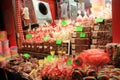 Traditional Christmas Market in Luxembourg - stand with sweets, nuts, sugar Royalty Free Stock Photo