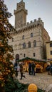 Traditional christmas market in Piazza Grande of Montepulciano, Tuscany