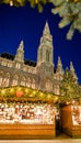 Traditional Christmas market in Vienna in front of the City Hall Royalty Free Stock Photo