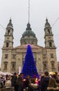 Traditional christmas markets in Budapest in front of the St. Stephen's Basilica (Szent Istvan-bazilika)