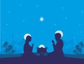 Traditional Christmas Nativity Scene, abstract illustration Royalty Free Stock Photo