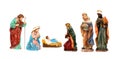 Traditional Christmas nativity scene with Mary and Joseph and baby Jesus Royalty Free Stock Photo