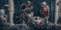 Traditional Christmas scenes and sacred light shining for use in illustration design Nativity scenes with Jesus baby on the manger Royalty Free Stock Photo