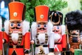 Traditional Christmas souvenir nutcrackers sold on Christmas market Royalty Free Stock Photo