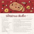 Traditional Christmas stollen recipe with candied fruit and nuts.