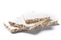 Traditional Christmas sweet, pieces of delicious almond nougat