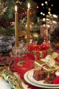 Traditional Christmas table setting. Royalty Free Stock Photo