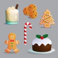 Traditional Christmas treats illustration set